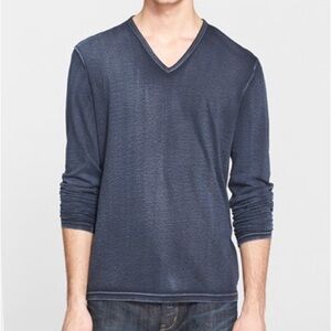 John Varvatos USA Star Men's V-Neck Shirt Long Sleeve top Medium